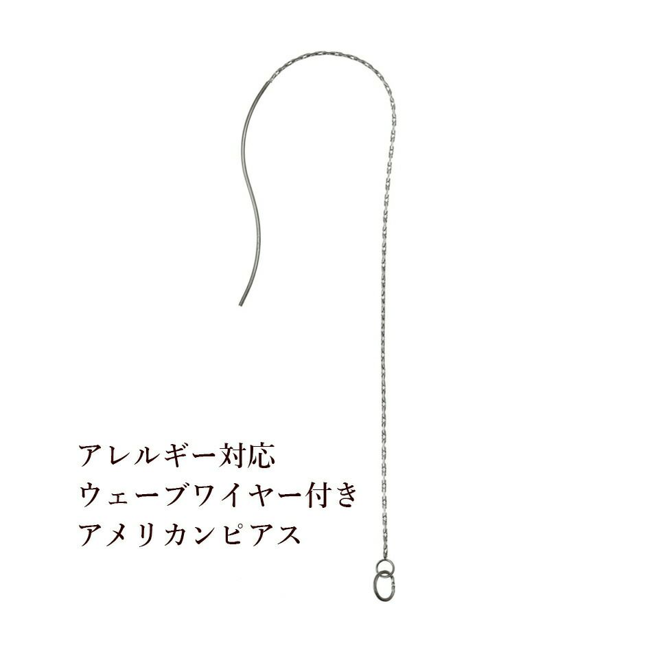4個］ 【ウェーブワイヤー付き】 アメリカンピアス［ 銀 