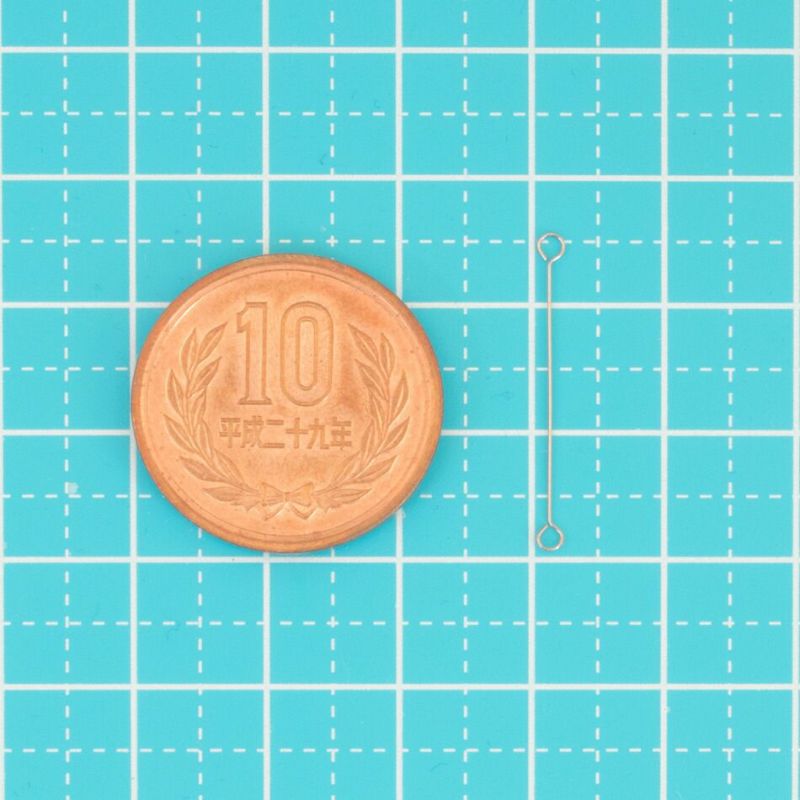 [30本]サージカルステンレス両カンピン極細(0.35X25mm)［銀シルバー］アクセサリーパーツ金アレ金具