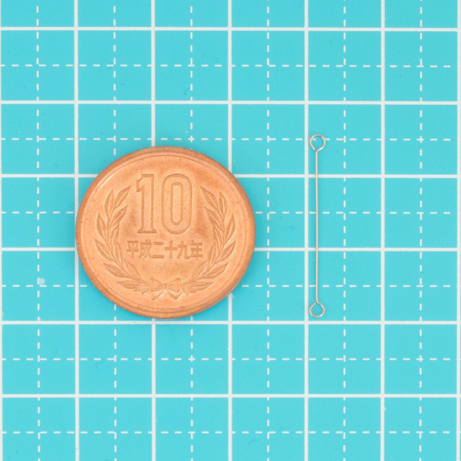 [30本]サージカルステンレス両カンピン極細(0.35X25mm)［銀シルバー］アクセサリーパーツ金アレ金具