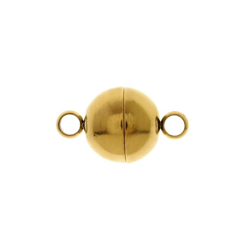 [1個]サージカルステンレス留め具マグネットクラスプ8mm[ゴールド金]強力磁石タイプエンドパーツ金属アレルギー