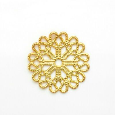 ［5枚］透かしパーツフラワー花大ゴールド金メタル金属アレルギー対応