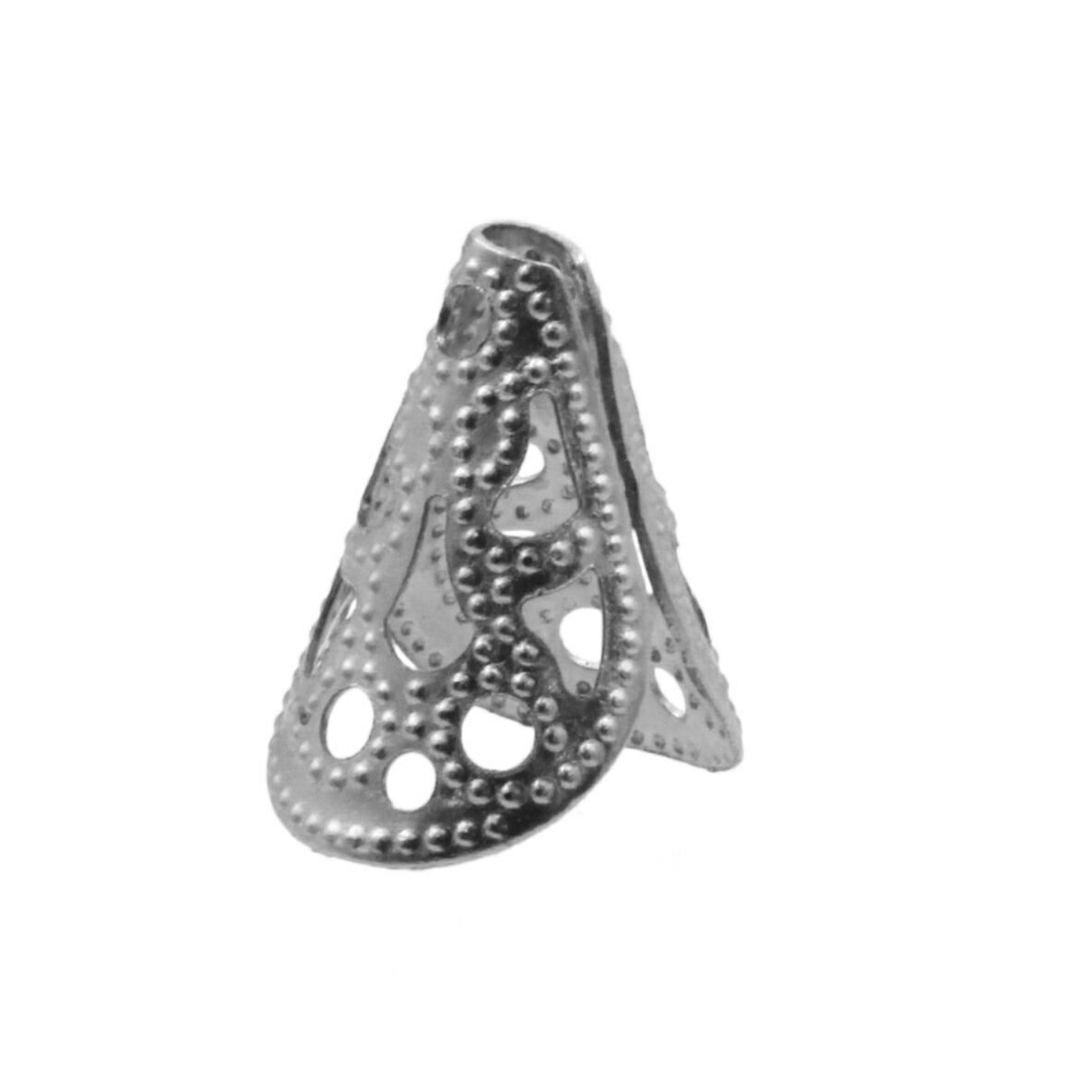 [20個]サージカルステンレスタッセルカバー[銀シルバー]紐留めタッセルキャップアレルギー対応