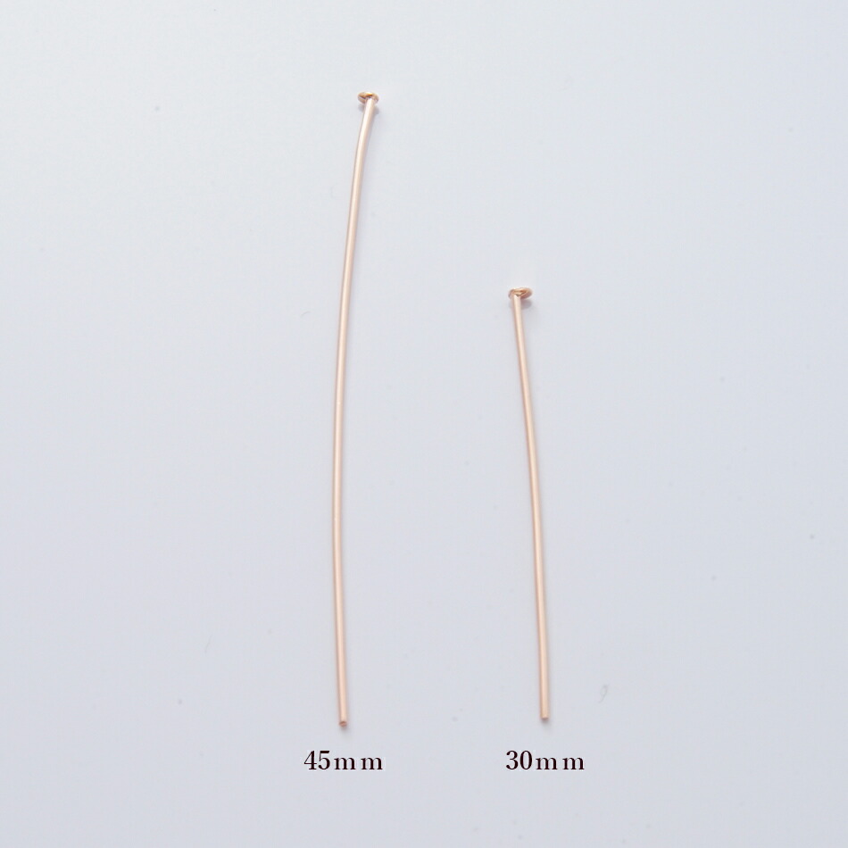 [100本]サージカルステンレスTピン細い(0.6X30mm)[★ピンクゴールド]パーツ金属アレルギー対応