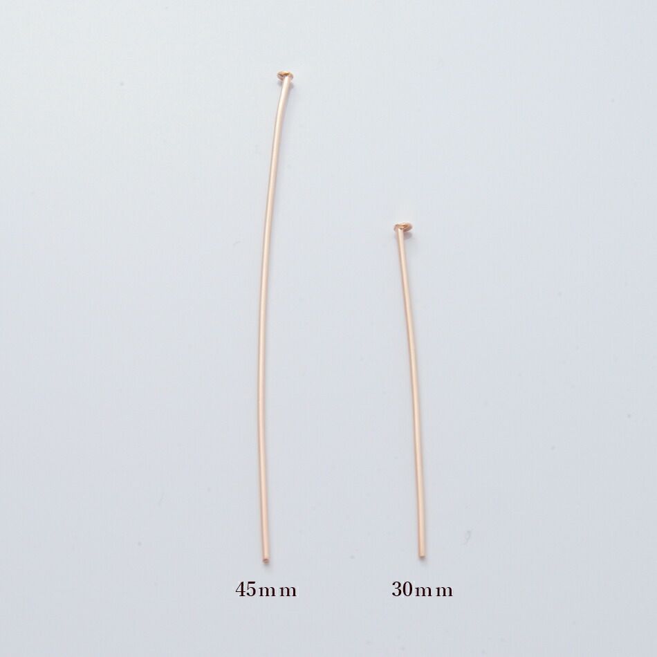 [50本]サージカルステンレスTピン細い(0.6X45mm)[★ピンクゴールド]パーツ金属アレルギー対応