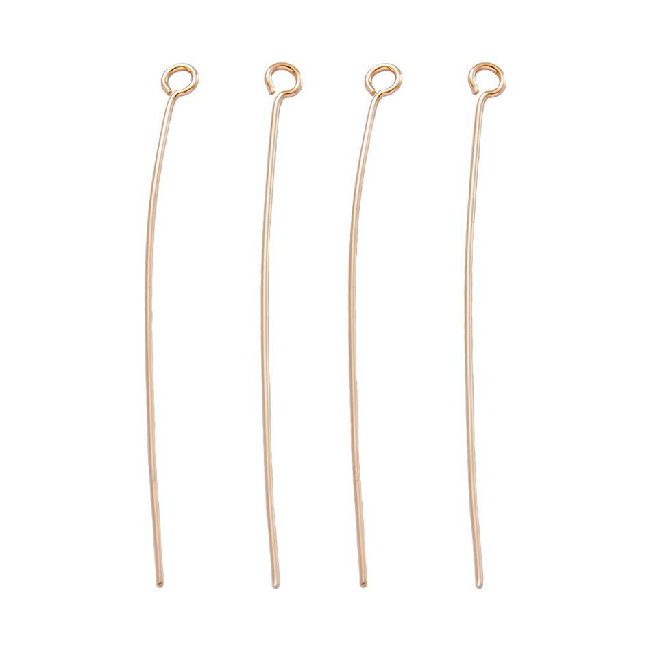 [50本]サージカルステンレス9ピン細い(0.6X45mm)[★ピンクゴールド]パーツ金属アレルギー対応
