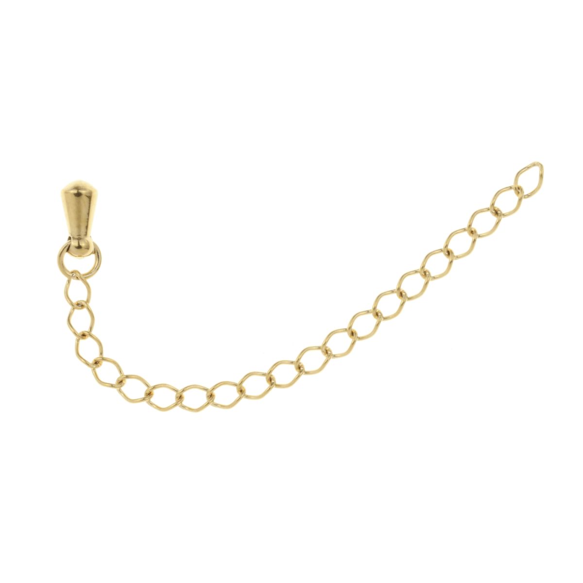 ［5個］サージカルステンレス雫付きアジャスターチェーン極小【単品】［ゴールド金］金具ネックレスアンクレットパーツアレルギー対応