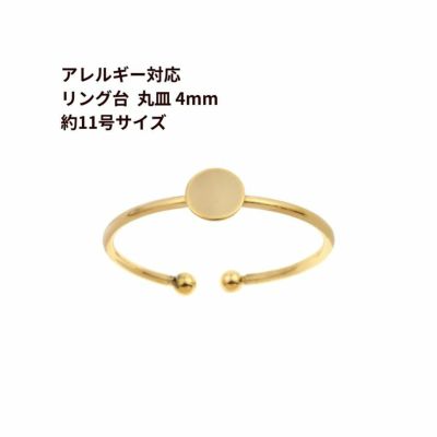 10個 ］サージカルステンレス 丸皿 4mm 【 リング台 C 】※約11号サイズ