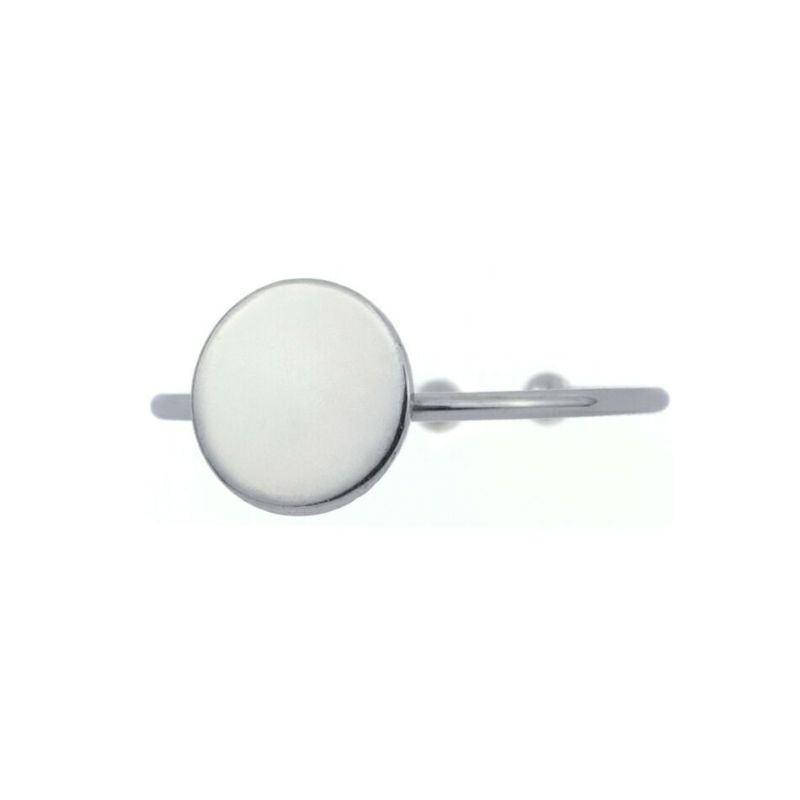 ［2個］サージカルステンレス丸皿8mm【リング台C】※約11号サイズ※［銀シルバー］指輪台座パーツ金属アレルギー対応