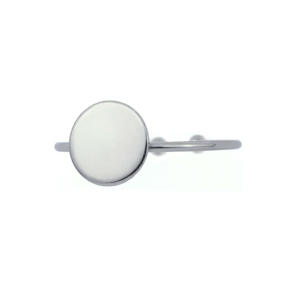 ［5個］サージカルステンレス丸皿8mm【リング台C】※約11号サイズ※［銀シルバー］指輪台座パーツ金属アレルギー対応
