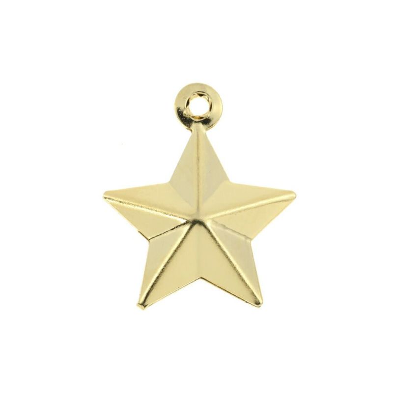 5個 ] サージカル ステンレス メタル チャーム 13 スター 星 * 立体