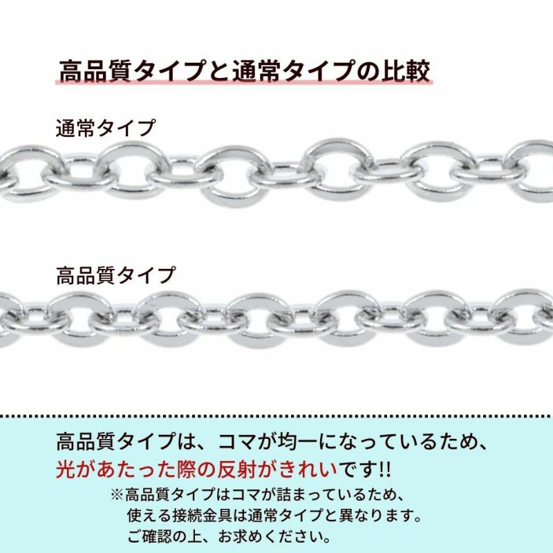 アズキチェーン 高品質 1.2mm シルバー サージカルステンレス パーツ 金属アレルギー対応