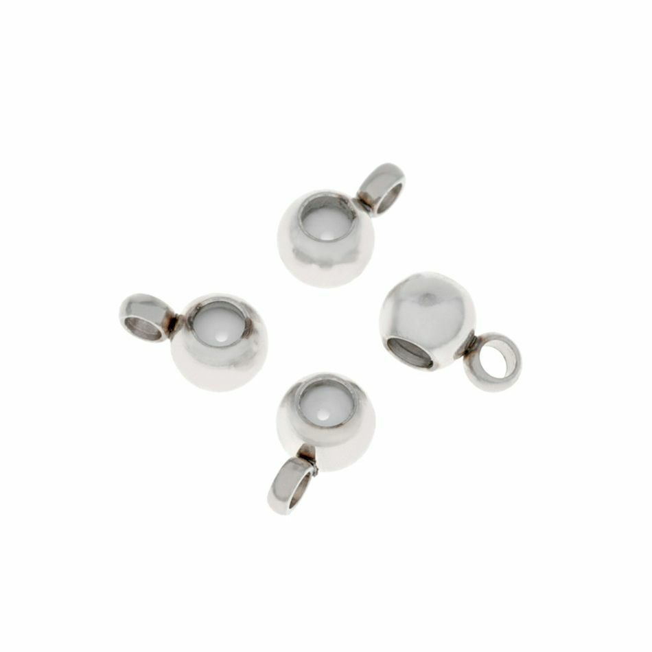 ［10個］サージカルステンレススライドボール*B*［銀シルバー］ネックレス金具アクセサリーパーツ金具金属アレルギー対応