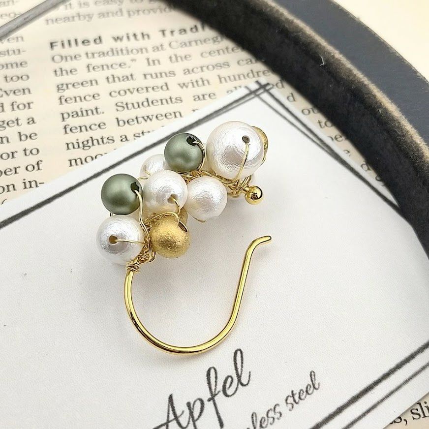 ［4個］サージカルステンレスカン無し*イヤーカフ*C［銀シルバー］素材パーツ金属アレルギー対応