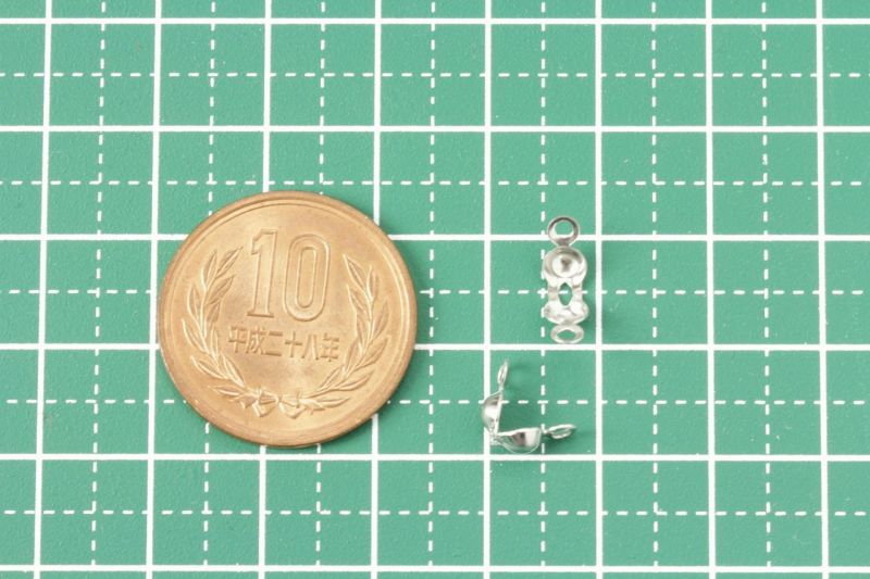 [10個]サージカルステンレス*カン付き*ボールチップ≪4mm≫［銀シルバー］素材パーツ金属アレルギー対応