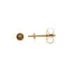 [10個]サージカルステンレス*長い*芯有りお椀ピアス3mm［ゴールド金］キャッチ付きパーツ金属アレルギー対応