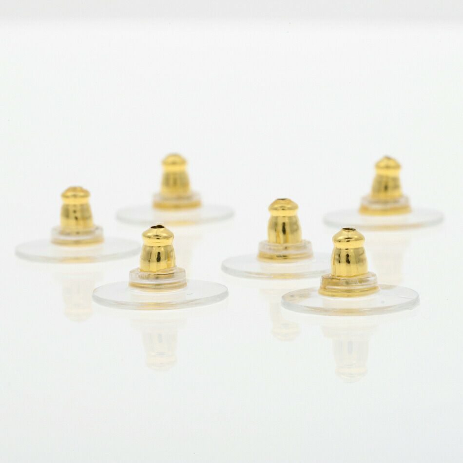[100個]下向き防止ピアスキャッチシリコンゴールド金アクセサリーパーツ金具金属アレルギー対応