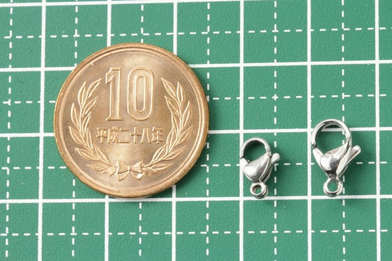 [100個]サージカルステンレスナスカン12mm［銀シルバー］金具アクセサリーパーツ