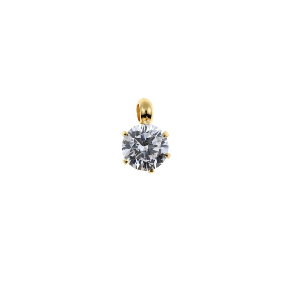 縦向き 台座 キュービックジルコニア 《 4mm 》 [  ゴールド 金  ]
