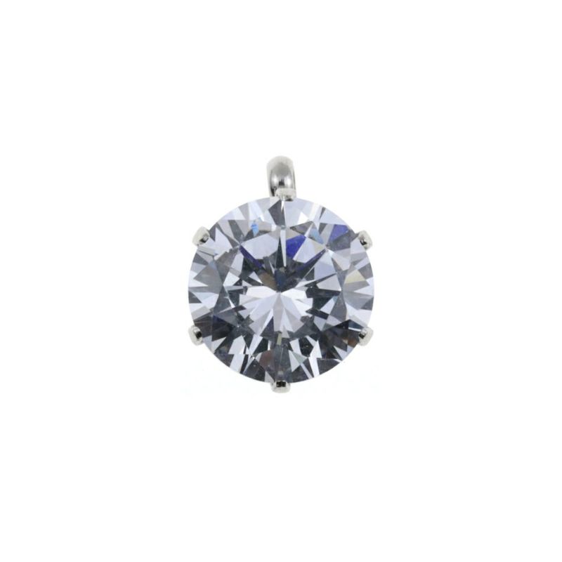  縦向き 台座 キュービックジルコニア 《 8mm 》 [  銀 シルバー  ] 