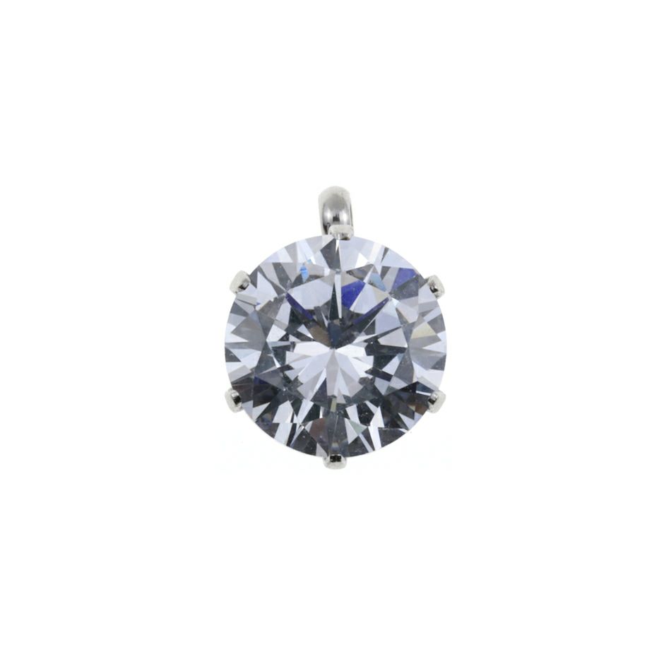  縦向き 台座 キュービックジルコニア 《 8mm 》 [  銀 シルバー  ] 