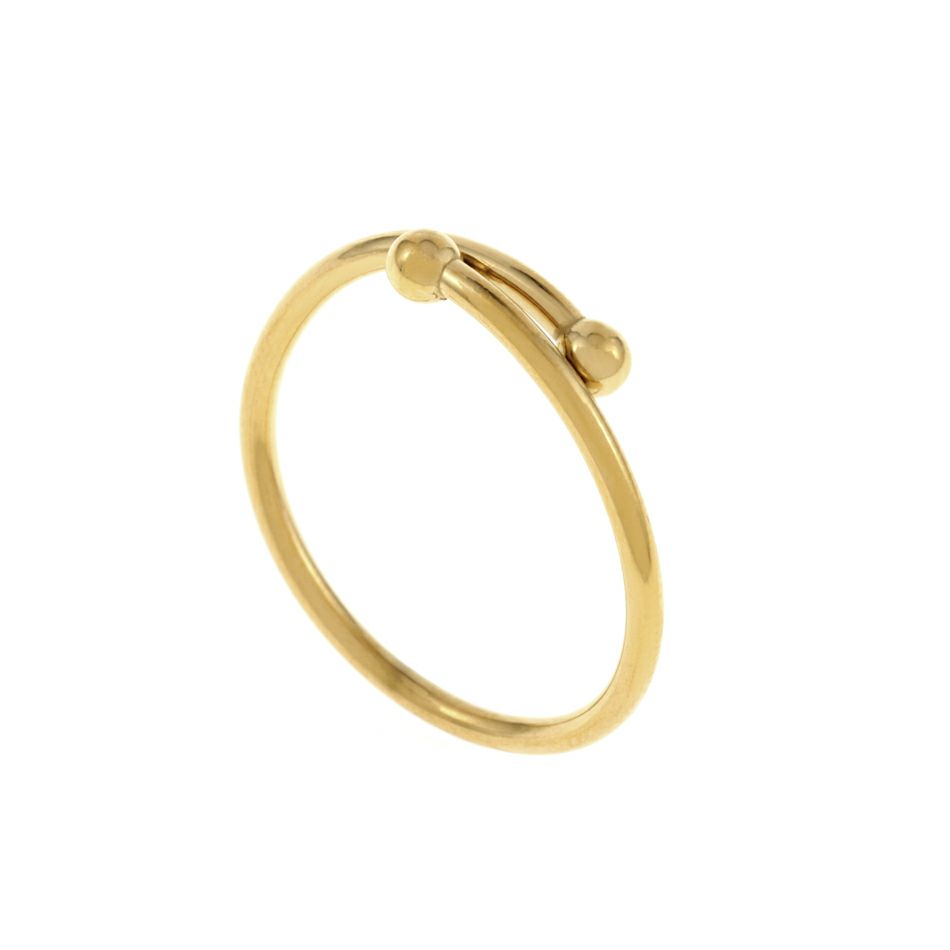 指輪 玉付き リング ≪ 3mm ≫ ［ ゴールド 金 ］