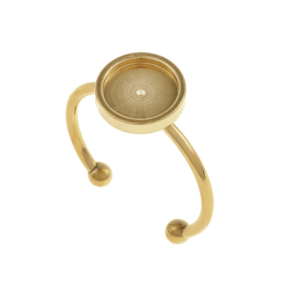 指輪 リング台 垂直 ミール皿付き * 8mm * ［ ゴールド 金 ］