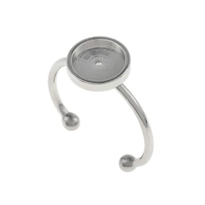 指輪 リング台 垂直 ミール皿付き * 8mm * ［ 銀 シルバー ］