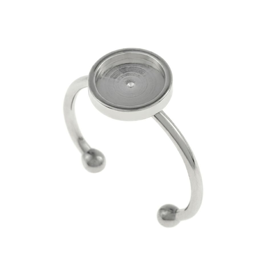 指輪 リング台 垂直 ミール皿付き * 8mm * ［ 銀 シルバー ］