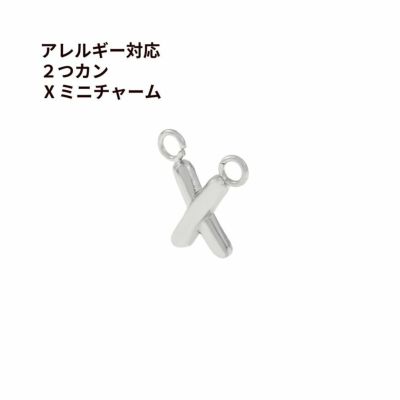 2つカン X ミニチャーム シルバー サージカルステンレス パーツ 金属アレルギー対応