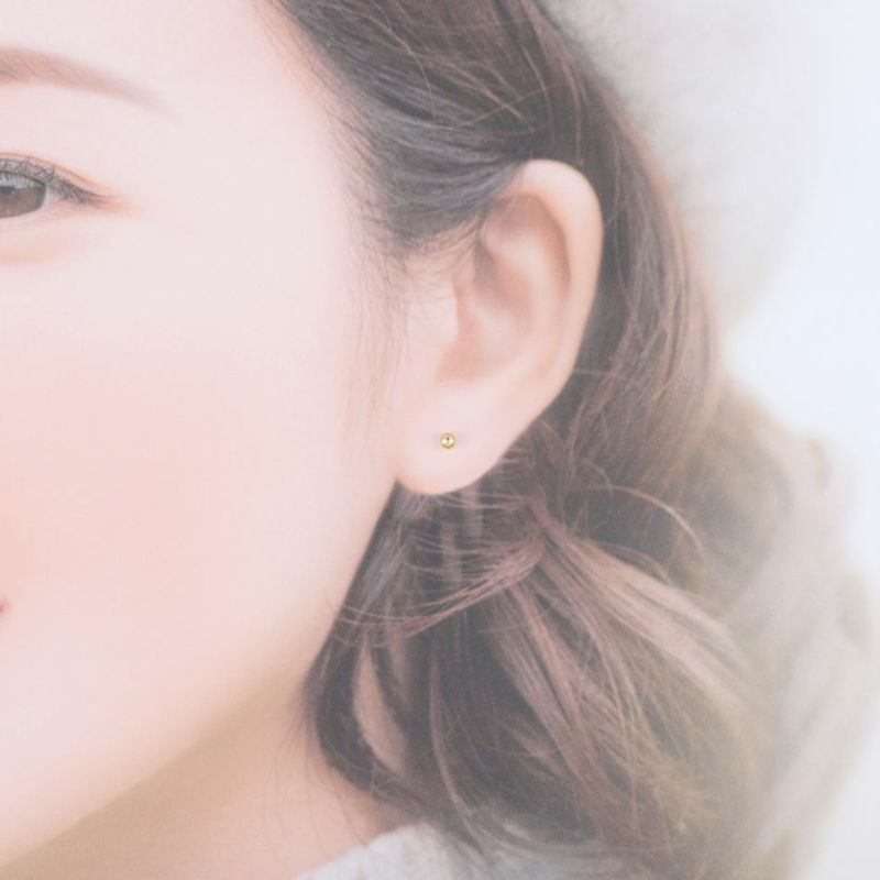 ［10個］ カン無し ボールピアス 3mm [ ゴールド 金 ] イメージ画像