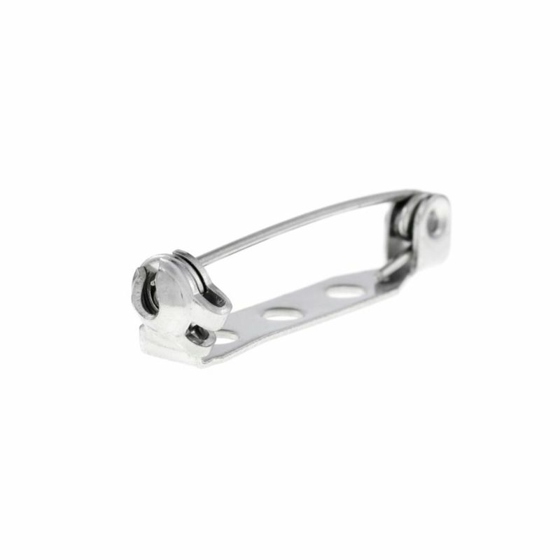 [10個]サージカルステンレス回転ピン33mm［銀シルバー］ブローチピン金具パーツ素材金属アレルギー対応