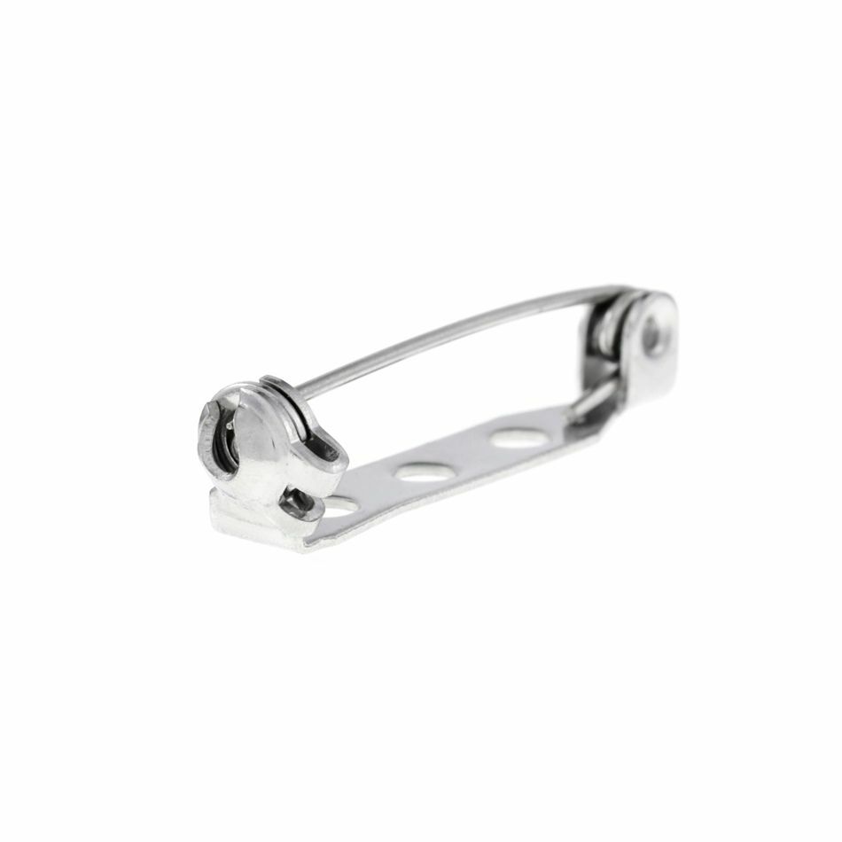 [10個]サージカルステンレス回転ピン33mm［銀シルバー］ブローチピン金具パーツ素材金属アレルギー対応