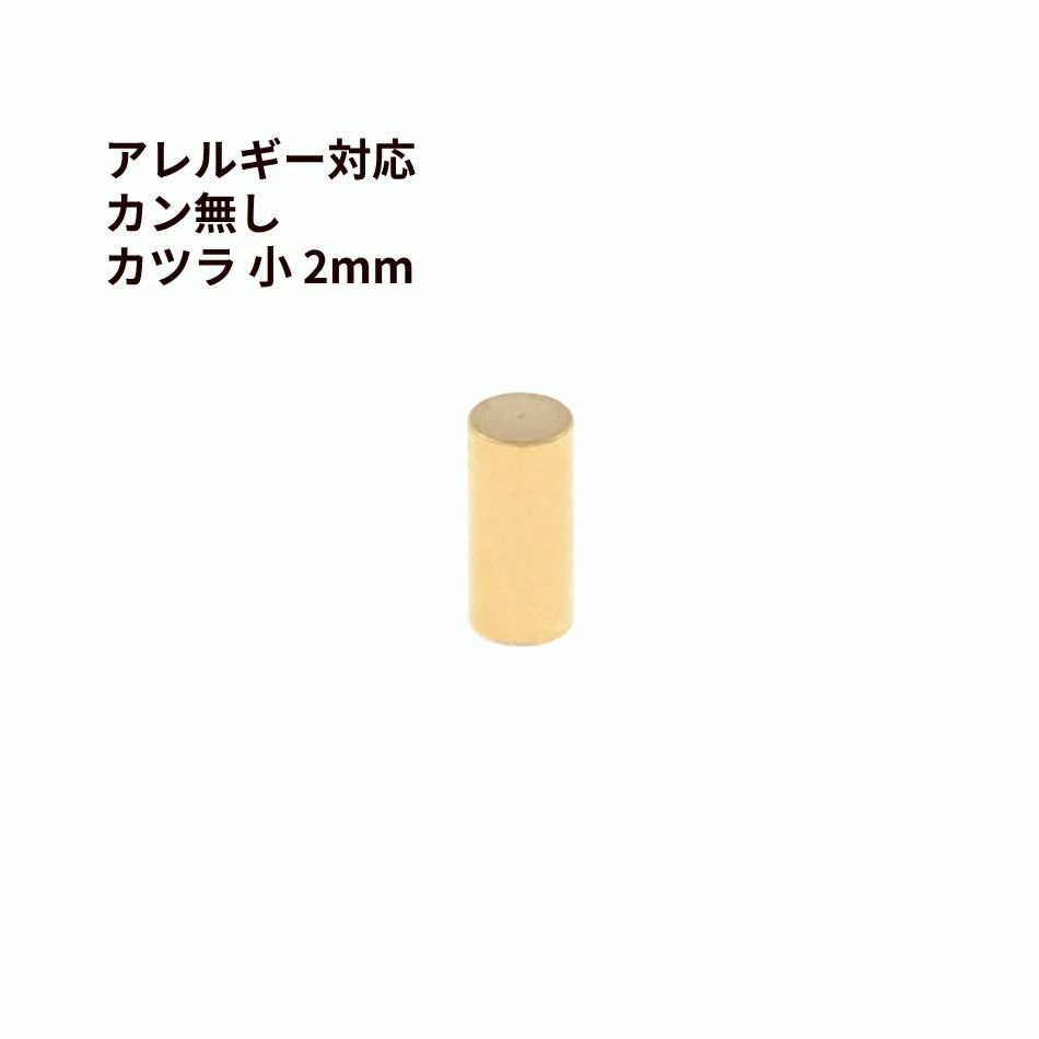 カン無し カツラ 小 2mm ゴールド サージカルステンレス パーツ 金属アレルギー対応