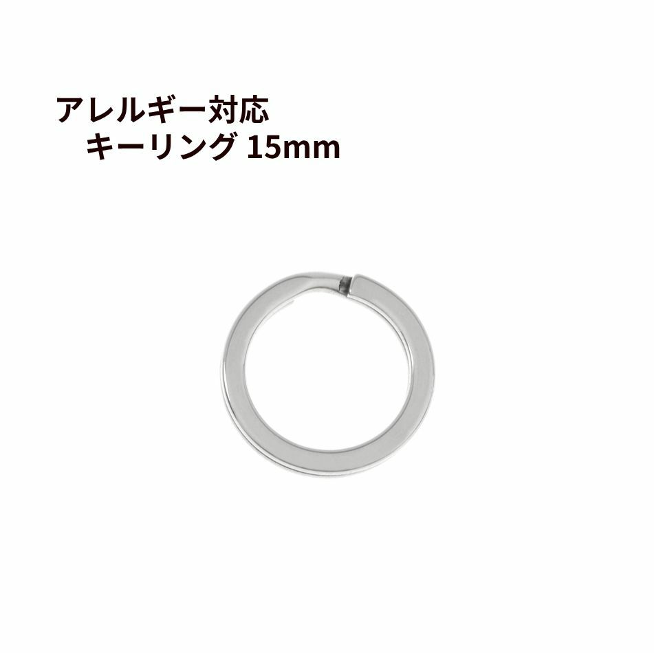 キーリング 15mm [ 銀 シルバー ] ステンレス 選べる個数 キーホルダー 二重リング パーツ 金属アレルギー対応
