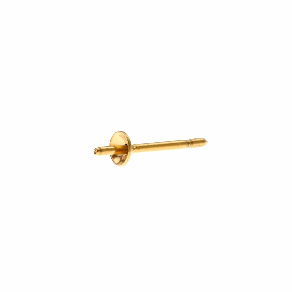  * 長い * 芯有り お椀ピアス 3mm ［ ゴールド 金 ］