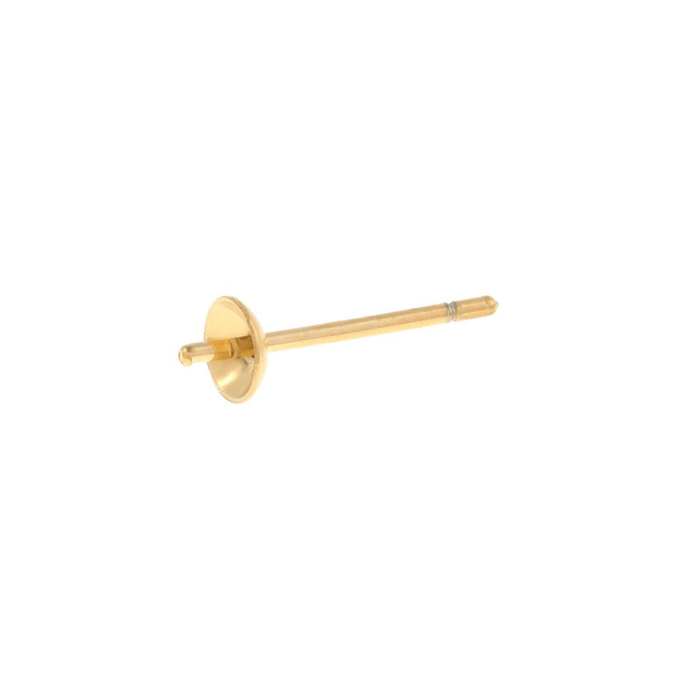  * 長い * 芯有り お椀ピアス 4mm ［ ゴールド 金 ］